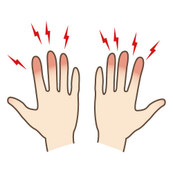 刺激を感じる手