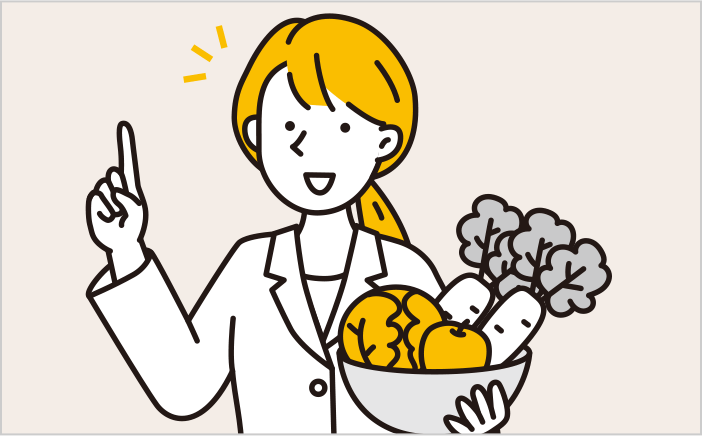 野菜について説明する管理栄養士