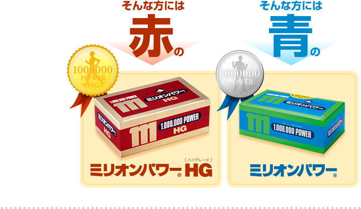 そんな方には赤のミリオンパワーHG(ハイグレード)そんな方には青のミリオンパワー