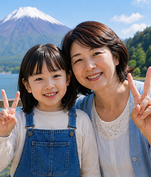 家族で写る女性のお客様イメージ