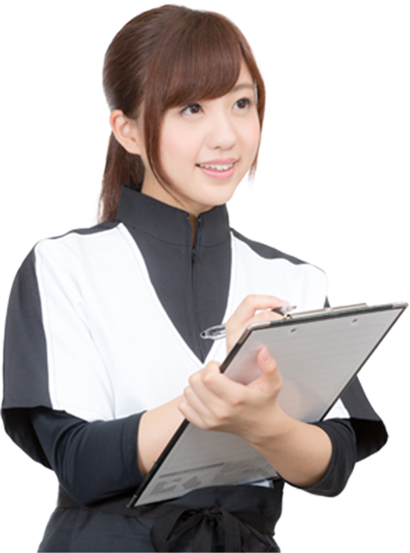 チェックする女性