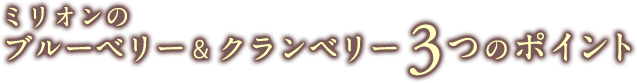 ブルーベリー＆クランベリー3つのポイント